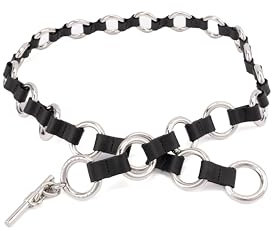 Michael Kors Damen-Gürtel mit mehreren Ringen, stilvolles und vielseitiges Mode-Accessoire für den täglichen Gebrauch, Schwarz/Silber, Large-X-Large