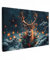 MuchoWow© Impression sur Toile Cadeau Noel Peinture 120x80 cm Tableau Mural Decoration Salon Reproductions de Tableaux Murale Moderne Cerf - Noël - Hiver - Neige - Couronne de Noël