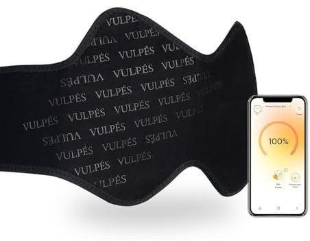 Vulpés HeatBelt Pro 10 – intelligenter Wärmegürtel für Rücken, Becken, Nieren | Infrarotwärme | Aus natürlichem Bambusmaterial (frei von Chrom, Blei) | 10.000mAh PowerBank | PRO 10 M [80-100 cm]