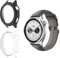 HidWee Compatible con Xiaomi Watch S4 Funda, [2 Pcs] 360 Grados Protección Completa Duro PC Funda con 9H Dureza Cristal Templado, Anti-Choque HD Protección Carcasa - Transparente + Negro