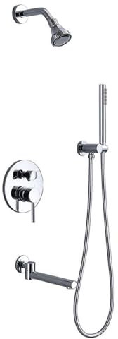 Miscelatore Incasso Vasca Doccia 3 Vie Girevole 360° Monocomando Set Doccia Incasso,cromato