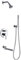 Miscelatore Incasso Vasca Doccia 3 Vie Girevole 360° Monocomando Set Doccia Incasso,cromato