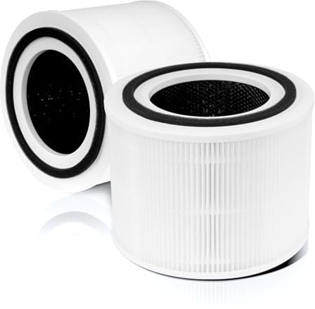 SecureElastic Core 300 Replacement Filter for LEVOIT Core 300/300s Air Purifier, 3-in-1 H13 True HEPA & Activated Carbon Filter, 2-Pack