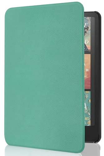 totpuc Case for 7 All-New Kindle Paperwhite (12th Generation 2024) and Kindle Colorsoft Signature Editionn, PU Leather Cover case for 7 Inch Kindle Paperwhite with Auto Sleep/Wake, Agave Green