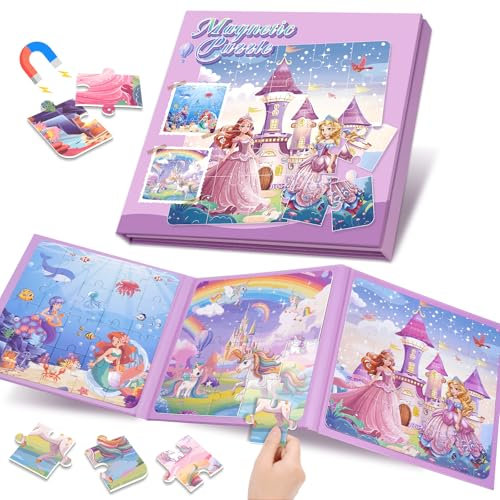 Girls Birthday Presents 3-4-5-6-7 Year Old Girl Gifts: Puzzles Toys for 3 4 5 6 Year Olds Travel Games for Kids Girls Toy Age 4 5 6 7 8 Car Plane Activities for Kid Outdoor Toys for Toddlers Age 3-5