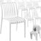 tectake® Gartenstühle stapelbar, Gartenmöbel Set, Balkon Möbel, Bistro Set, Sessel, Outdoor Möbel, Balkonmöbel, Terrassenmöbel - Creme, 6er Set