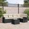 Verderoom Polyrattan Lounge mit Stauraum Rattan Gartenmöbel Set Gartenlounge Balkon Lounge Gartenmöbel Set wetterfest Sitzgruppe für Garten Terrasse und Balkon-Schwarz und Creme-6-tlg Typ 2