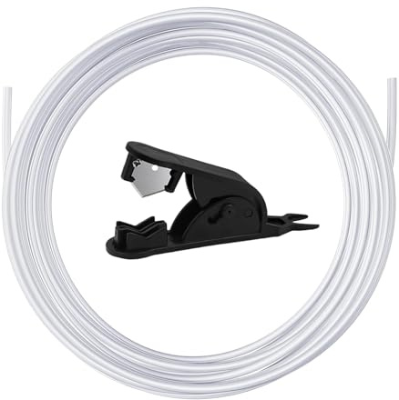 8M PTFE schlauch Rohrbandschneider, PTFE Tube 3D Drucker Schlauch 2,5mm x 4mm,Kompatibel mit Bambu Lab A1 Mini/A1/P1P/P1S/AMS/P1/X1-Serie, für K1/K1 Max/Ender 3 V3 (Weiß)-1,75mm Filament