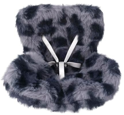 Autositz für Puppen, Plüsch Weiches Flauschiges Auto Kissen Lüftungsschlitz Clip Dekoratives Sofa Schreibtisch Dekor zum Ausstellen Puppen Spielzeug für Sammler (Blau Grau Leopard)