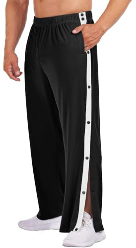 PINSPARK Herren Reha Hose Jogginghose Seitlichen Druckknöpfen Trainingshose Schwarz XL