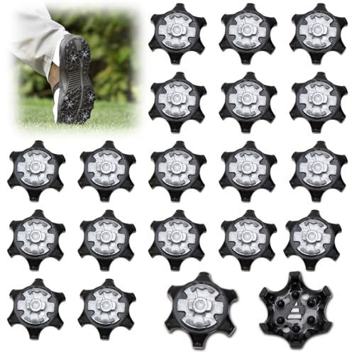 20PCS Golf Shoe Cleats for Footjoy, Replacement Bulk Spikes for Adidas Skechers, Screw in Golf Shoe Studs Improves Grip and Comfort, Universal Shoe Spike Cleats with Tooth Spike for Easy to Install