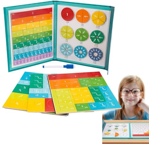 Manipulatoren aus mathematischem Holz, Buch mit Aufklebern in Pasta | Set mit mathematischen Manipulatoren mit Magnetsymbolen für den Schulraum