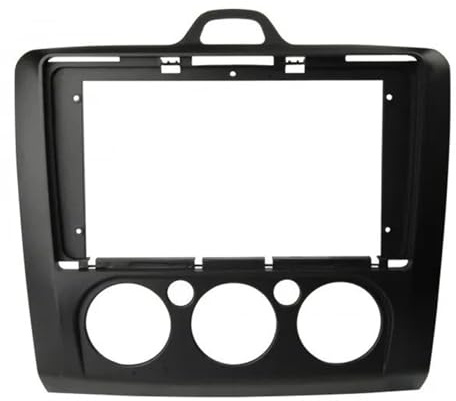 Panel estéreo Marco Fascia para para Focus 2004 2005 2006 2007-2014 Kit Panel Ajuste Tablero Radio Marco Automóvil 9 Pulgadas(Aire Acondicionado Manual (Negro))
