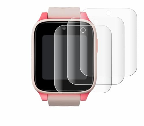 Savvies 4 Stück Schutzfolie für TCL Movetime Kids Watch MT46 | Transparenter Displayschutz Made in Germany, Curved Full-Screen Full-Cover Displayschutz-Folie Klar Anti-Fingerabdruck