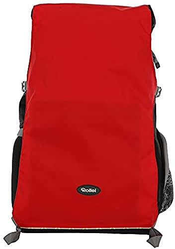 Rollei Traveler Fotorucksack Canyon L - Professioneller Outdoor Fotorucksack, inkl. separatem Einsatz für die Kameraausrüstung, Stativhalterung und Laptopfach - Größe L (35 L) - Sunset (Schwarz/Rot)
