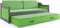 Interbeds Funktionsbett Schubladenbett David 200x90cm Farbe: grau mit Lattenroste, Matratzen und Kissen (grau + grün)