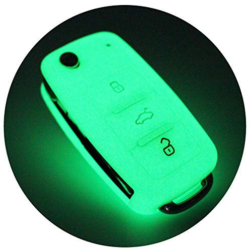 Schlüssel Hülle VA für 3 Tasten Auto Schlüssel Silikon Cover von Finest-Folia (Nachtleuchtend)