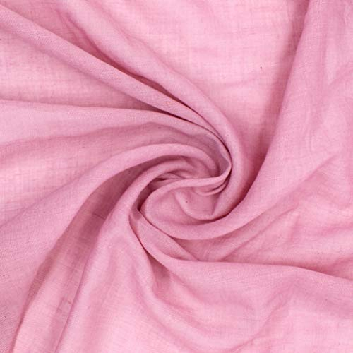 100%Mosel Musselin Dekostoff, in Rose Pink (48 cm x 5 m), 66 g/m², sehr dünner Tischläufer, zarte Tischdeko für Geburtstage & Hochzeiten, Tischband als Bunte Dekoration zu besonderen Anlässen