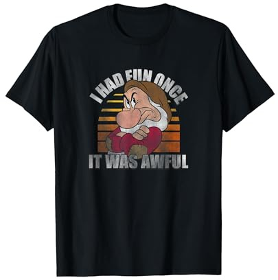 Disney Snow White Grumpy I Had Fun Once It Was Awful T-Shirt