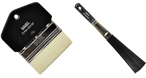 LIQUITEX Professional Freestyle Large Scale Brush, Paddle 4 - inch, Silver Professional Freestyle Large Scale Brush, Splatter - Flat,Black