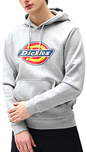 Dickies Icon Logo Hoodie, Felpa con Cappuccio Uomo, Grey Melange, L