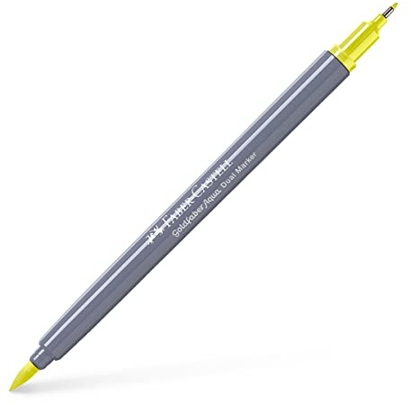 Faber-Castell Creative Studio Goldfaber Aqua Dual Marker, Cadmium Yellow Lemon, Single Marker, für Kunst, Handwerk, Zeichnen, Skizzieren, Zuhause, Schule, Universität, Ausmalen