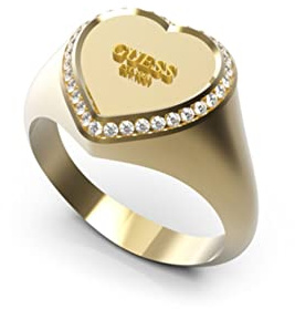 GUESS Ring Herz Herz Silber JUBR01430JWRH52/JUBR01430JWRH54/JUBR01430JWRH56, Edelstahl, Kristall