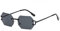 kachawoo Octagon Randlose Sonnenbrille für Männer Frauen Polygon Rahmenlose Sonnenbrille Uv400 Gold Metallbeine Brille Unisex für Partyurlaub (full black)