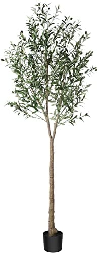 CROSOFMI Künstliche Olivenbaum Pflanzen 210cm Fake Tropische Plastik Pflanze Perfekte Große Pflanzen im Topf für Indoor Outdoor Haus Büro Garten Moderne Dekoration Housewarming Geschenk