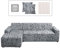Lydevo Sofabezug Ecksofa L Form Sofa Überwürfe Stretch Sofabezug L Form Rechts oder Links mit Zwei Kissenbezügen Waschbar Universal-Couchbezug L Form Sofa Cover L Shape(3 Sitzer+4 Sitzer,Graue Blume)
