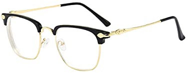 Fullwosing Brille Kurzsichtig mit Minus Dioptrien -1.00 to -6.00 Myopie Sehstärke Kurzsichtig Herren Damen (-3.00, Gold)