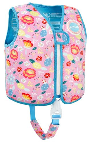 Boglia Chaleco de Natación para Niños Pequeños, flotadores Traje de Baño Flotante con Chaleco con Correa de Seguridad Ajustable Unisex