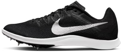 NIKE Herren Zoom Rival Distance Sneaker, Black/METALLIC Silver-DK Smoke Grey, 46 EU