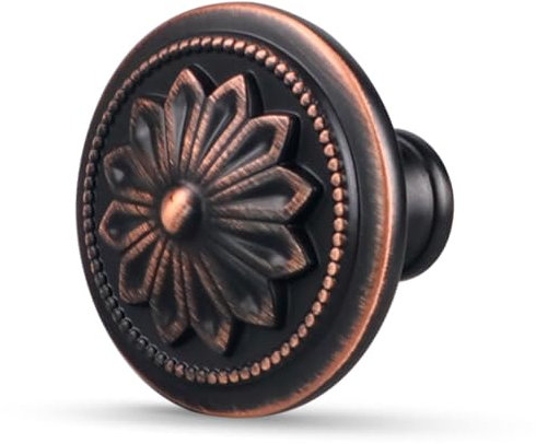 Xlroaafs 16 Pack Oil Rubbed Bronze Cabinet Knobs Handles for Cabinets, 1-2/5Kitchen Cabinet Door Knobs Antique Brushed Bronze Knob for Dresser Drawers Bathroom Dresser Drawer Knobs and Pulls