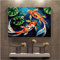 HTWLMM Leinwand Bilder Koi Fisch Karpfen Tier Malerei Poster Kunstdruck für Küche Wandbilder Deko (Rahmenlos) (70X90CM)