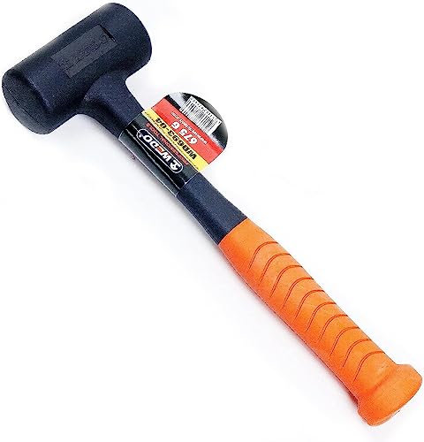 WEDO Mazzuola in gomma,Mazzuole Antirimbalzo Interamente Rivestite in Gomma,peso 450g(1lb),lunghezza 290mm,Martello morto da modellato a corpo unico