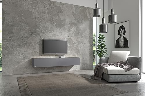 Wuun® TV-Board Lowboard Wohnwand TV-Bank Somero / 100-320cm / K: Platinum-Grau/F: Platinum-Grau