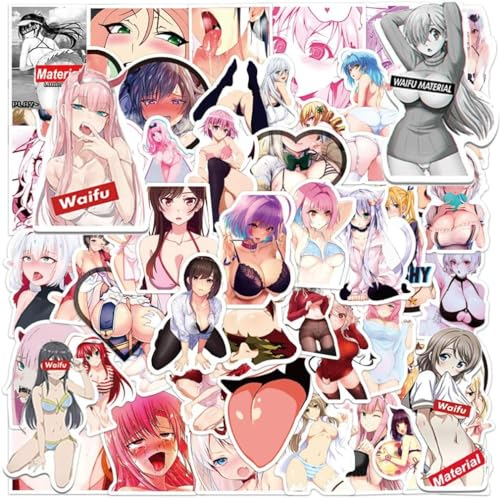 Acptxvh 100 Stück wasserdichte sexy Mädchen Aufkleber, süße Anime Mädchen Aufkleber, Mode wasserdichte Vinyl Aufkleber, Laptop Aufkleber, Auto, Skateboard, Koffer, Wasser becher Aufkleber