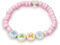 Baby Armband | Perlenarmband mit Namen | Stretcharmband | Namensarmband | Babyarmband | Taufarmband | Geburtsarmband | Namensbändchen (Rosa | Bunt auf Bunt)
