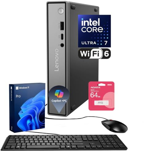 Lenovo ThinkCentre neo 50q Gen 4 Business MFF, 13e génération, Intel Core i5-13420H, 64 Go de RAM, SSD PCIe de 2 To, port d'affichage, HDMI, RJ-45, Wi-Fi, Windows 11 Pro