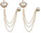EMSea 2pcs Broche Couronne Broches Couronne Gland Chaîne Broche Décoration pour Hommes Cadeaux Punk Buck Cravate Épinglette Chaîne Suspendue Collier Strass Chaîne Broche, Or