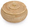SUMTree panier de rangement en rotin panier avec couvercle boîte décorative organisateur pour étagère, maison, cuisine (22x13cm)