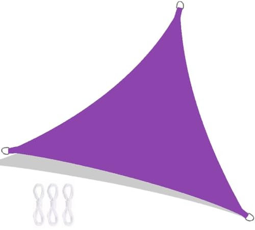 JAQVIVI Voile d'ombrage Triangulaire 2.4x2.4x2.4m en Polyester Respirant, 95% de Protection UV, pour Patio, terrasse, Piscine.