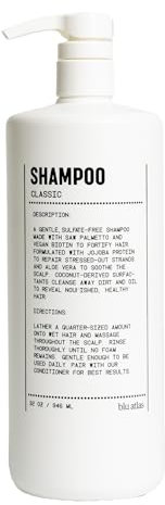 Natürliches Shampoo für Männer für alle Haartypen, mildes Reinigungs-Shampoo und tiefgehende Feuchtigkeit, vegan, sulfat- und parabenfrei, klassischer Duft, 32 oz.