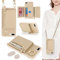 ELTEKER Coque pour iPhone 7 Plus/8 Plus Etui avec Cordon Collier Sangle réglable,Housse avec Anneau Étui Portefeuille avec Porte Carte Pochette - Beige