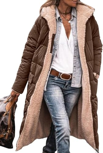 Abbigliamento Moda Invernale da Donna Giacche Lunghe in Pile di Shearling Oversize