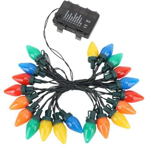 KIMISS C9 LED-Weihnachtslichterkette – 16,4 Fuß 20 LEDs, Wasserdichte Erdbeerlichter für Drinnen und Draußen, Terrasse, Hochzeit, Party, Urlaubsdekoration