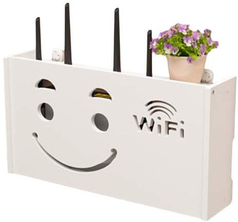Onxyrbyte WiFi Router Aufbewahrungsbox,Router Aufbewahrungsbox Regal,Router Regal Stehend,WäRmeableitung Und BelüFtung,Blockiert Nicht Das Signals,Von Routern Set-Top-Boxen Festnetztelefonen