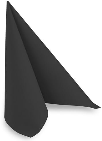 Airlaid Servietten 40 x 40 cm schwarz 1/4 Falz, 50 Stück