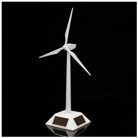 Minigenerador de turbina eólica Pequeña turbina eólica for hogares Modelo de generador de turbina eólica solar y soporte de exposición Molino de viento Kit de ensamblaje educativo Decoración de escrit